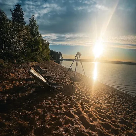 Blue Moment At The Arctic Circle- Forest, Beach, Activities * Meltosjärvi