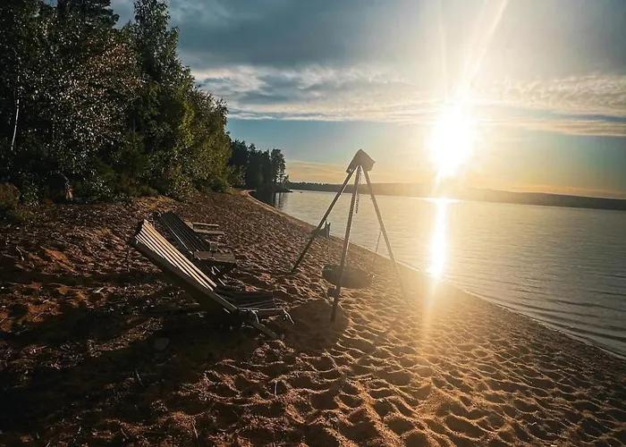 Blue Moment At The Arctic Circle- Forest, Beach, Activities * Meltosjärvi