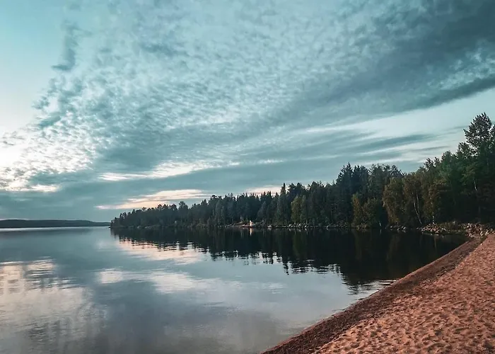 Blue Moment At The Arctic Circle- Forest, Beach, Activities Meltosjärvi